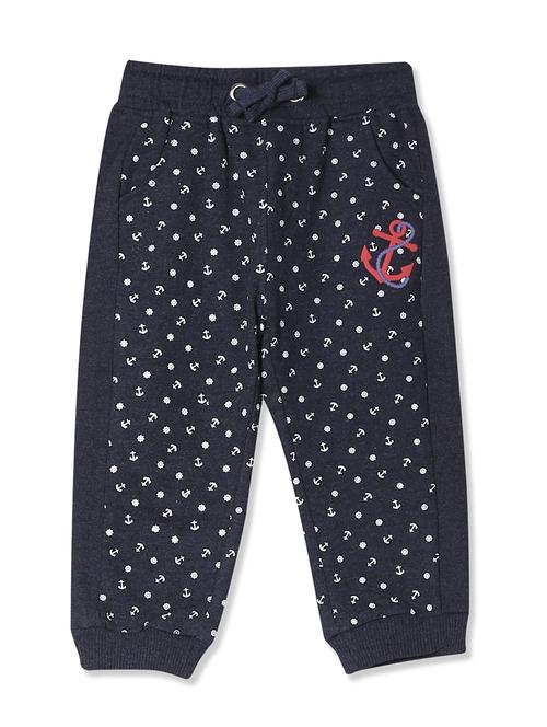 blue printed joggers trouser - 17840378 - Standard Image - 1