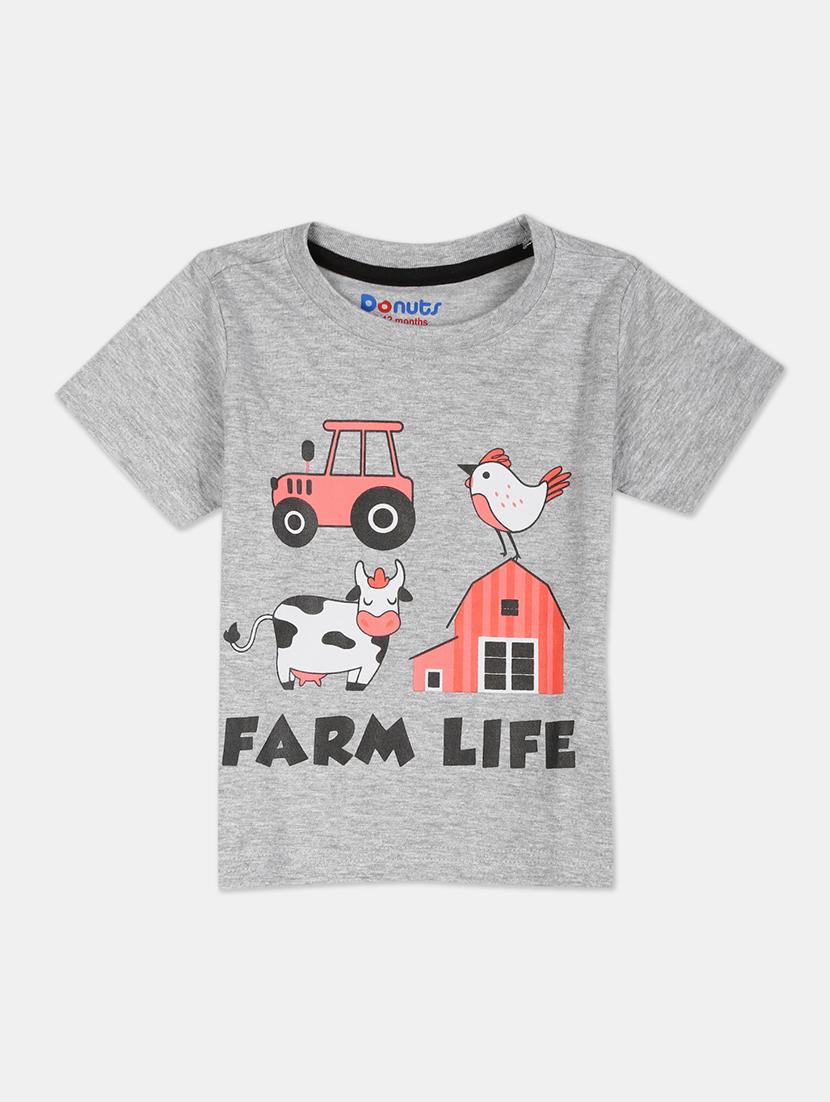grey printed t-shirt - 17840455 - Zoom Image - 1