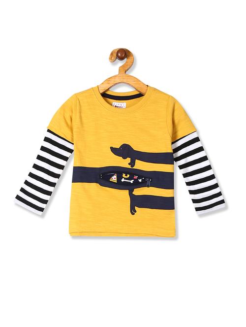 yellow printed t-shirt - 17840494 - Very Small Image - 1