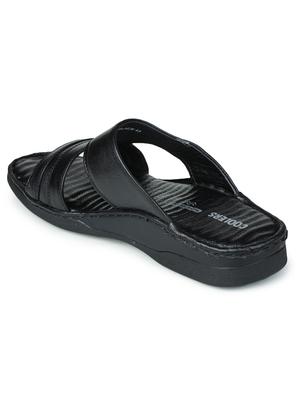 black nubuck leather slip on sandals - 17840616 - Standard Image - 3
