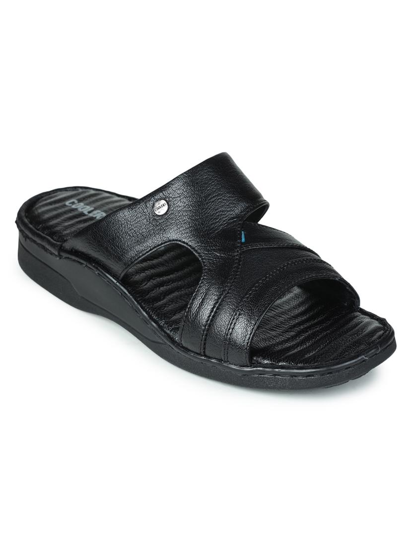 black nubuck leather slip on sandals - 17840616 - Zoom Image - 1