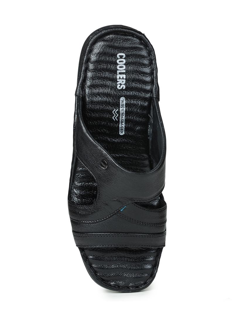 black nubuck leather slip on sandals - 17840616 - Zoom Image - 4
