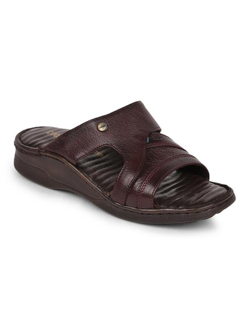 red nubuck leather slip on sandals - 17840618 - Standard Image - 1