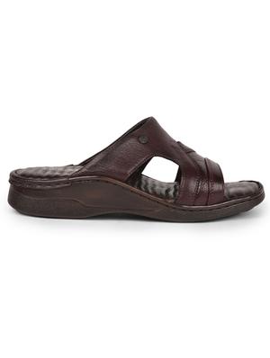red nubuck leather slip on sandals - 17840618 - Standard Image - 2
