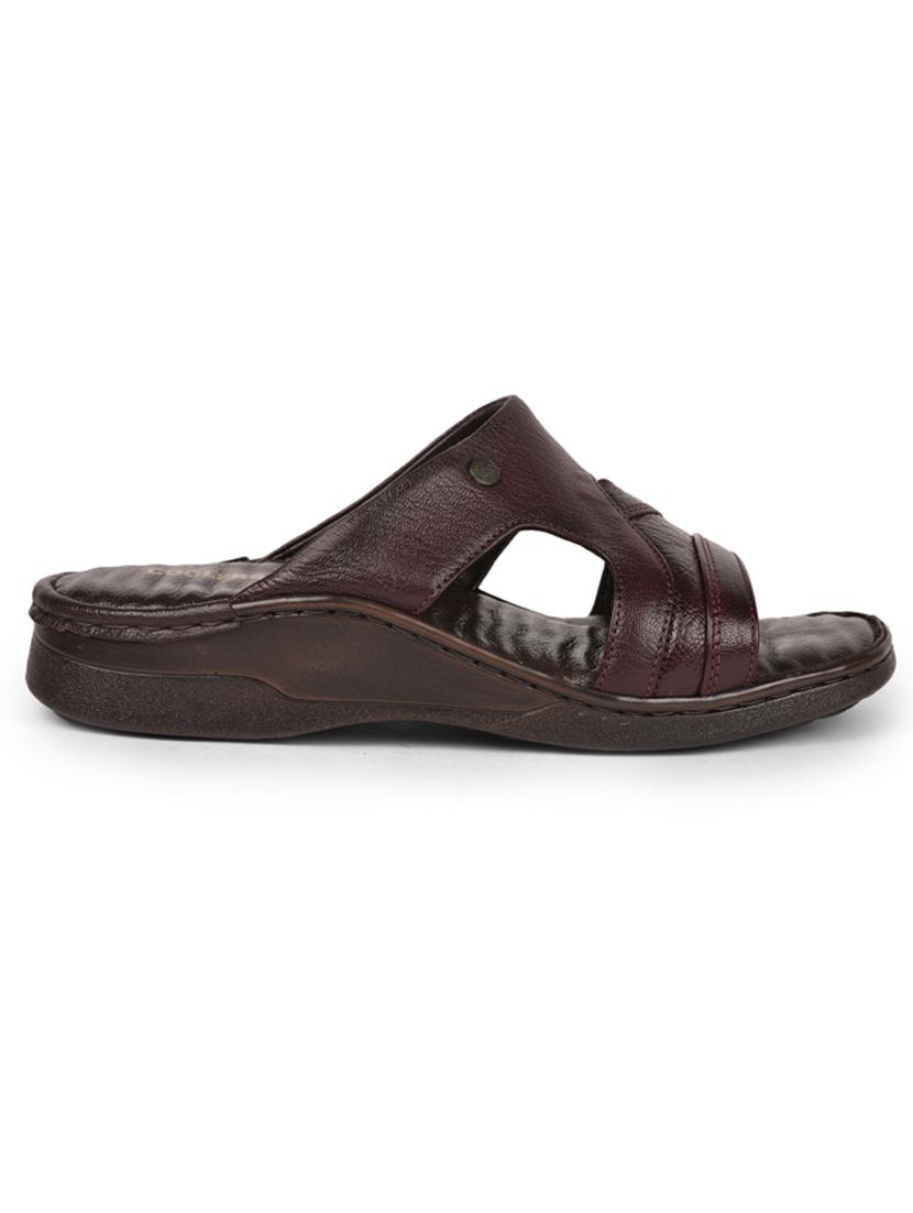 red nubuck leather slip on sandals - 17840618 - Zoom Image - 2