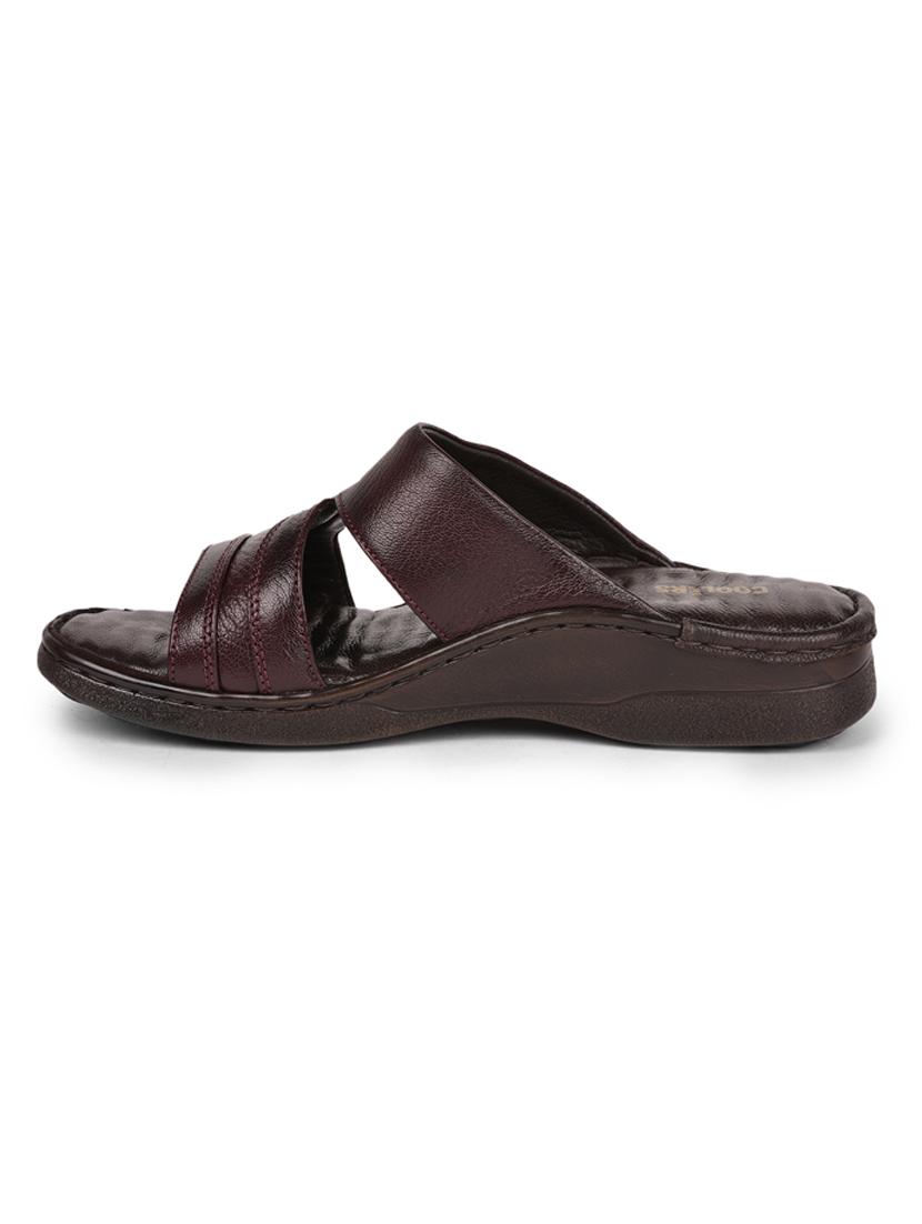 red nubuck leather slip on sandals - 17840618 - Zoom Image - 3
