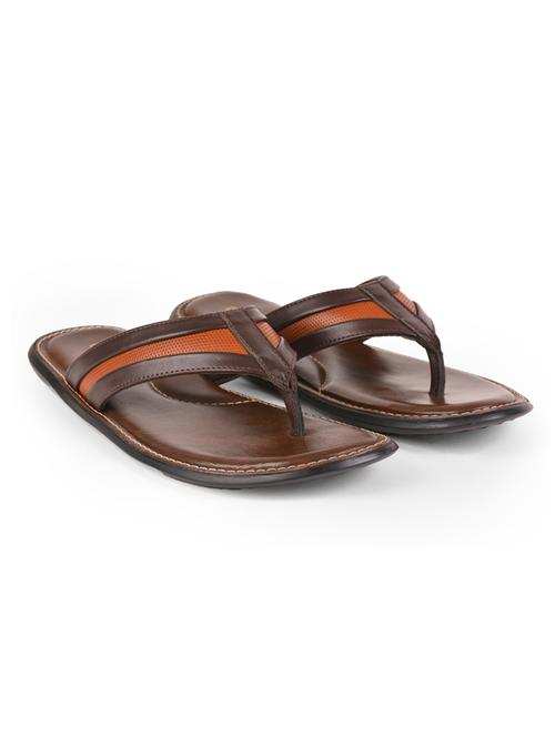 brown pu slip on flip flops - 17840635 - Standard Image - 1