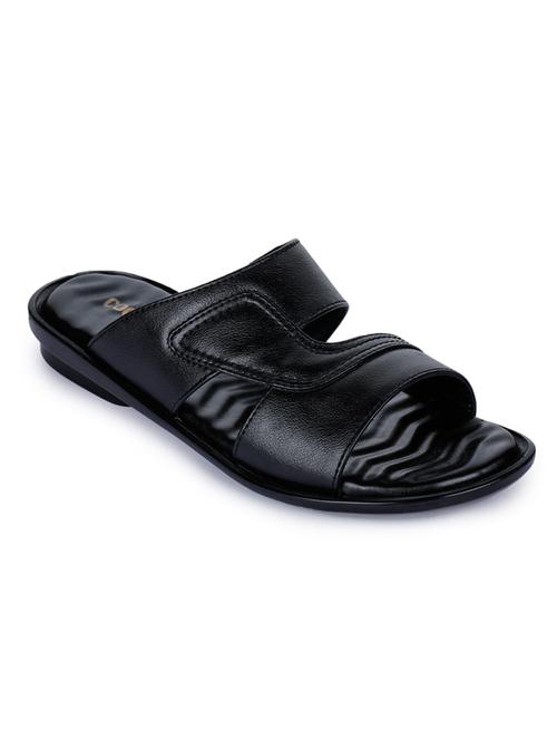 black pu slip on flip flops - 17840638 - Very Small Image - 1