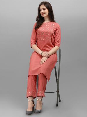women's embroidered kurta with pants care - 17840801 - Standard Image - 3