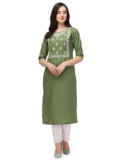 women's embroidered kurta with pants care - 17840825 - Standard Image - 1