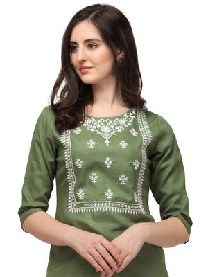 women's embroidered kurta with pants care - 17840825 - Standard Image - 2