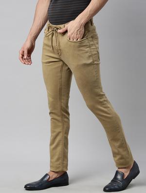 beige plain denim jeans - 17840920 - Standard Image - 2