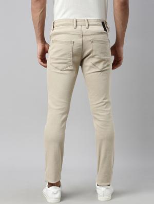 beige plain denim jeans - 17840921 - Standard Image - 4