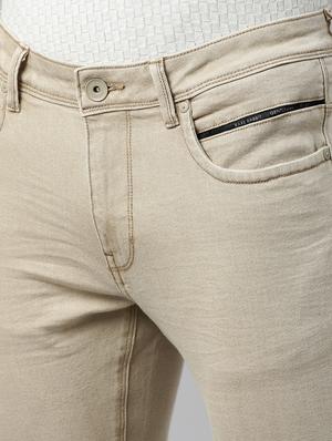 beige plain denim jeans - 17840921 - Standard Image - 6