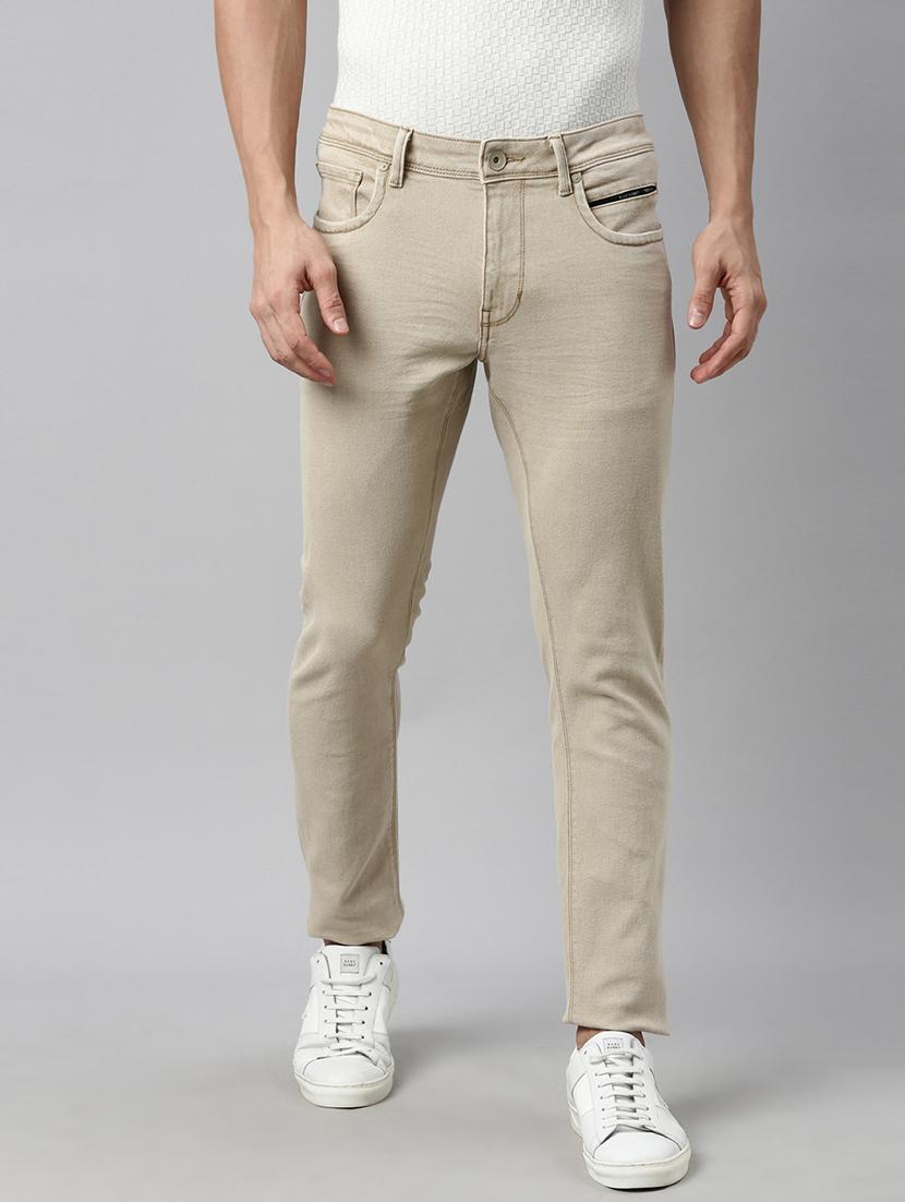 beige plain denim jeans - 17840921 - Zoom Image - 1