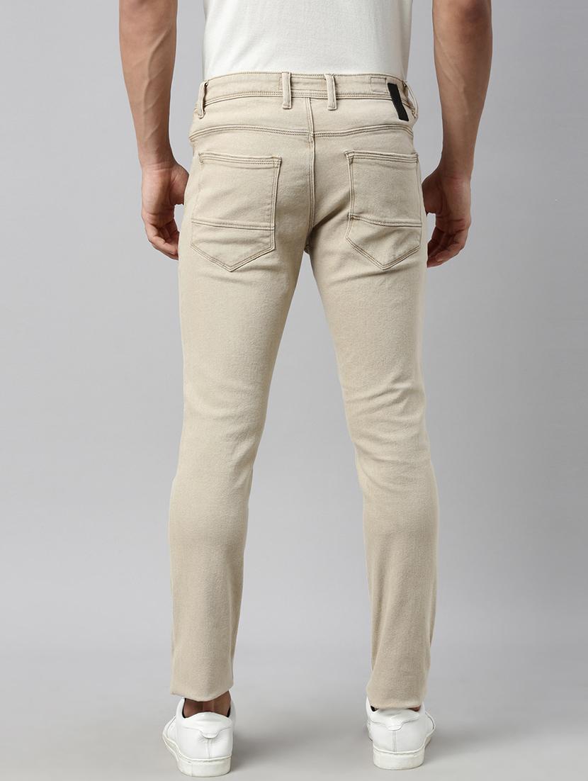 beige plain denim jeans - 17840921 - Zoom Image - 4