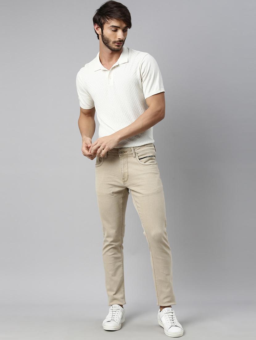 beige plain denim jeans - 17840921 - Zoom Image - 5