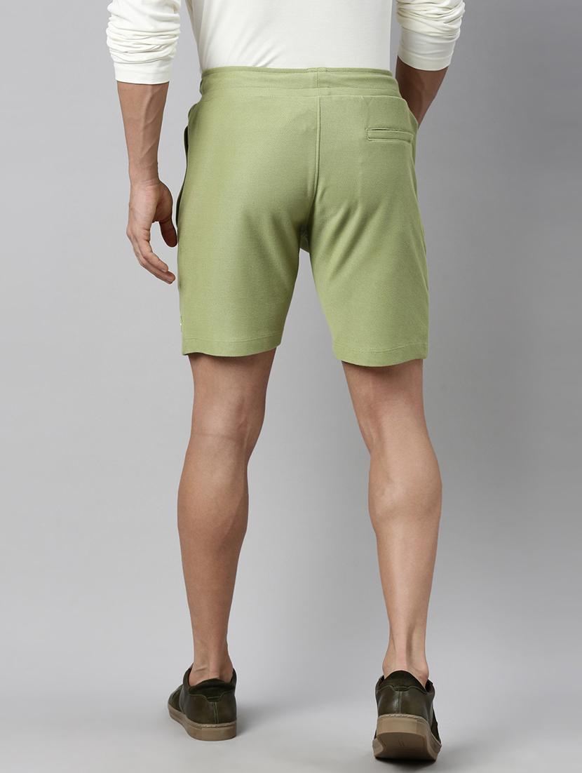 green solid bermuda shorts - 17841021 - Zoom Image - 3