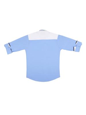 light blue color block shirt - 17841199 - Standard Image - 2