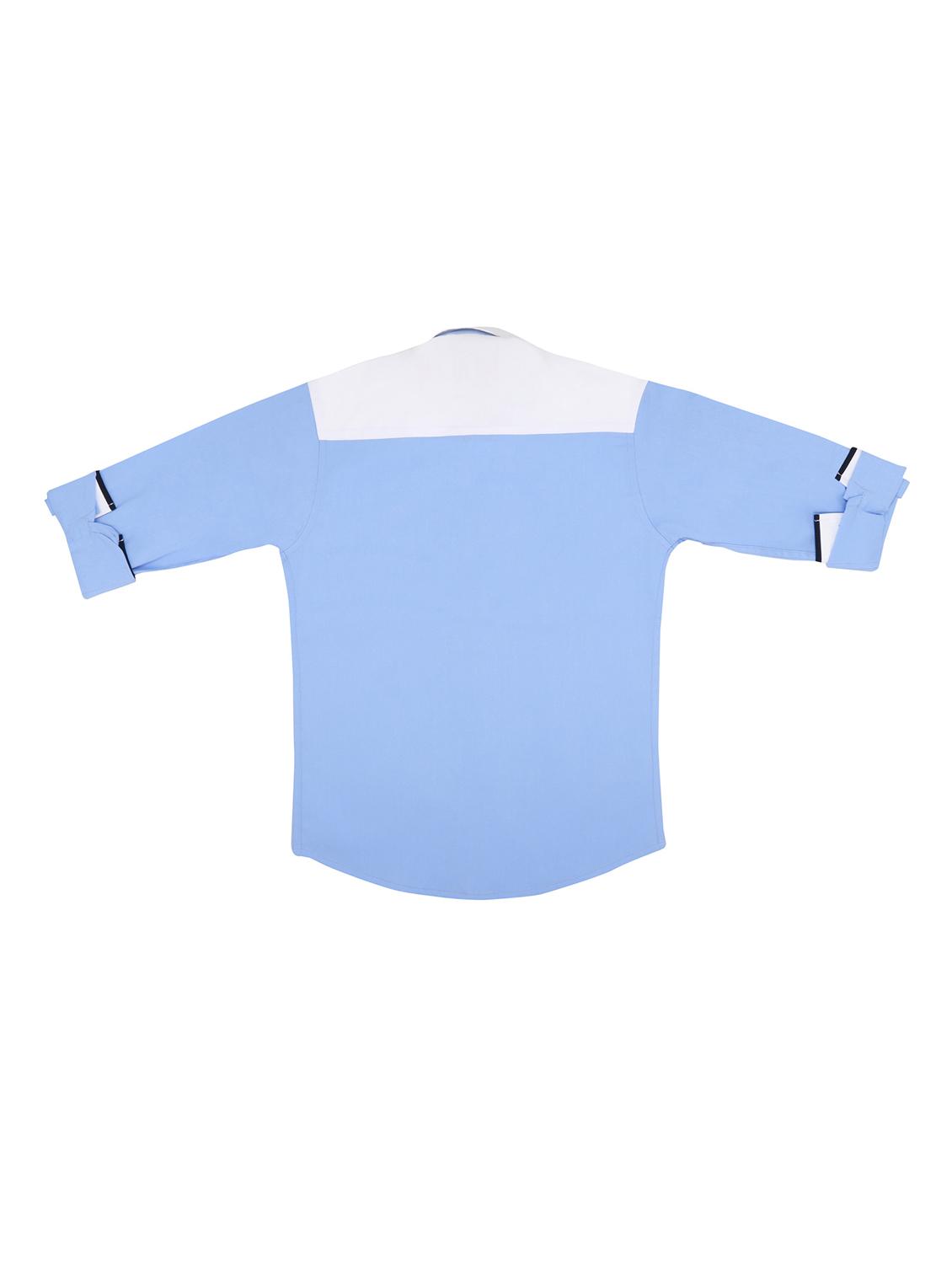 light blue color block shirt - 17841199 - Zoom Image - 2