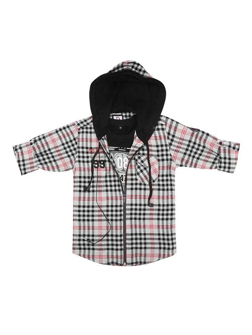 grey checkered shirt with t-shirt - 17841221 - Standard Image - 1