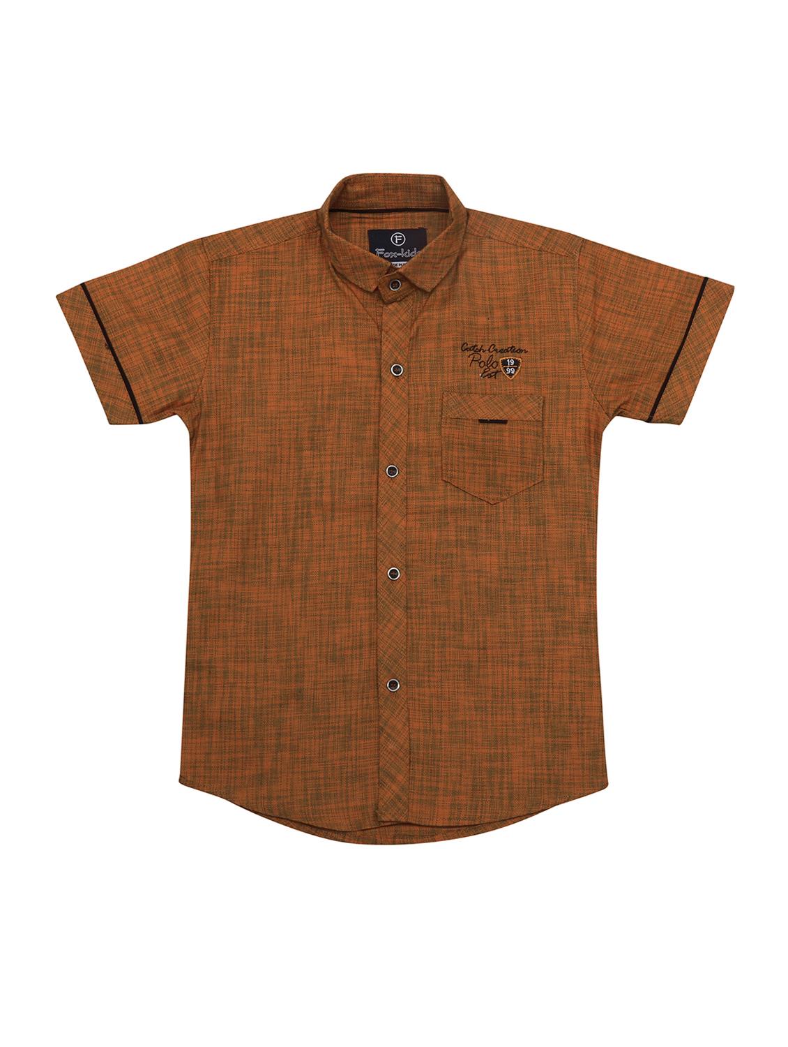 rust color solid shirt - 17841263 - Zoom Image - 1