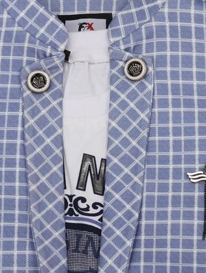 blue checkered shirt with t-shirt - 17841267 - Standard Image - 4