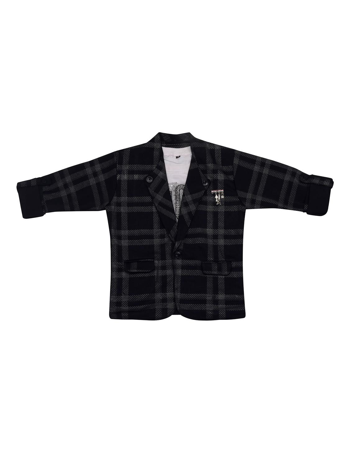 black checkered shirt with t-shirt - 17841282 - Zoom Image - 1