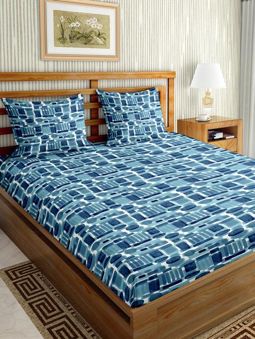 blue cotton bedsheet - 17841303 - Standard Image - 1