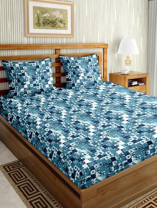 blue cotton bedsheet - 17841306 - Standard Image - 1