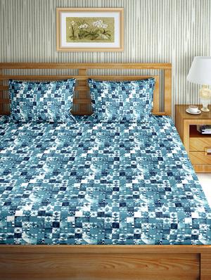 blue cotton bedsheet - 17841306 - Standard Image - 2