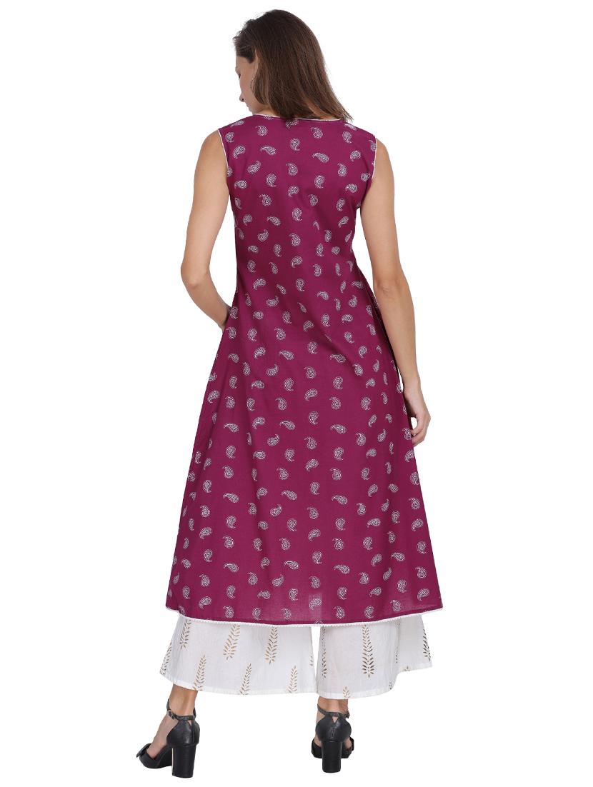 printed kurta palazzo set - 17841391 - Zoom Image - 3