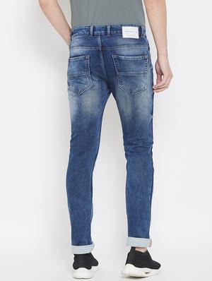 blue light washed distressed denim jeans - 17841534 - Standard Image - 4