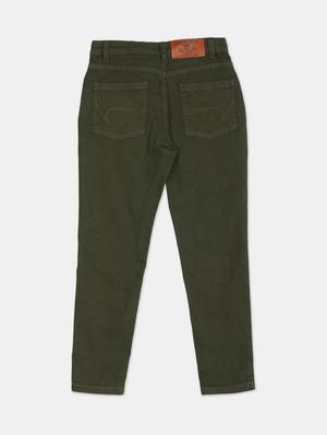 olive green cotton blend washed jeans - 17841632 - Standard Image - 2