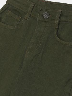 olive green cotton blend washed jeans - 17841632 - Standard Image - 3