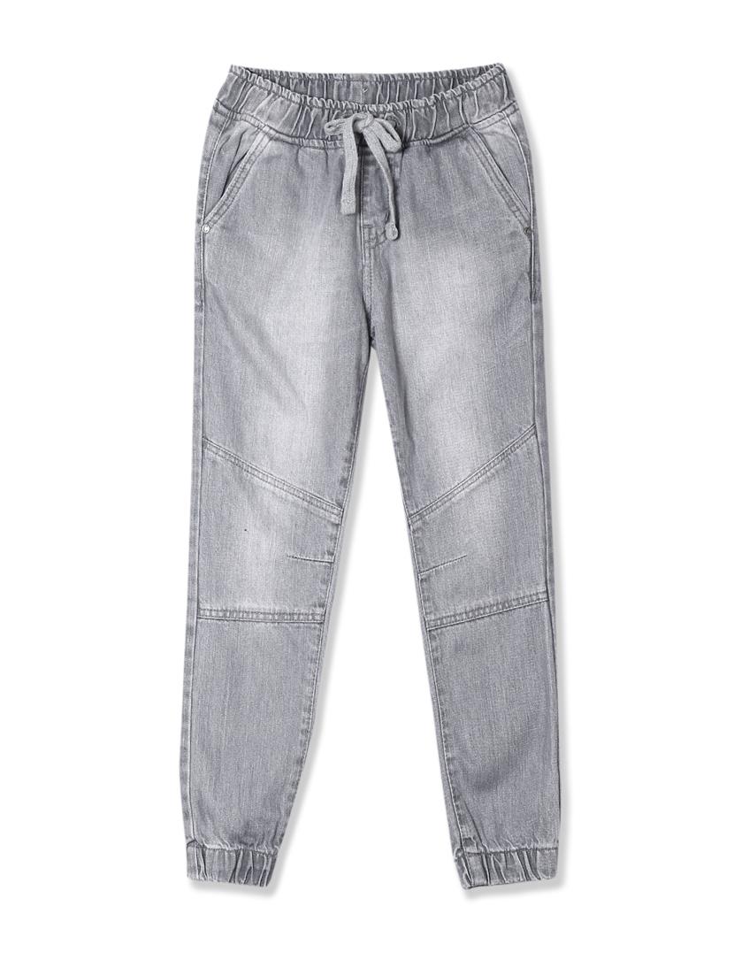 grey cotton blend washed jeans - 17841658 - Zoom Image - 1