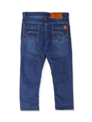 dark blue cotton blend washed jeans - 17841661 - Standard Image - 2