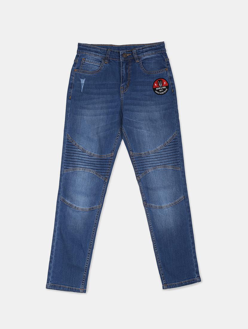blue solid washed jean - 17841689 - Zoom Image - 1