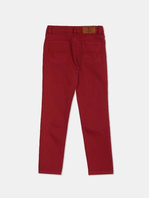 maroon solid washed jean - 17841692 - Standard Image - 2