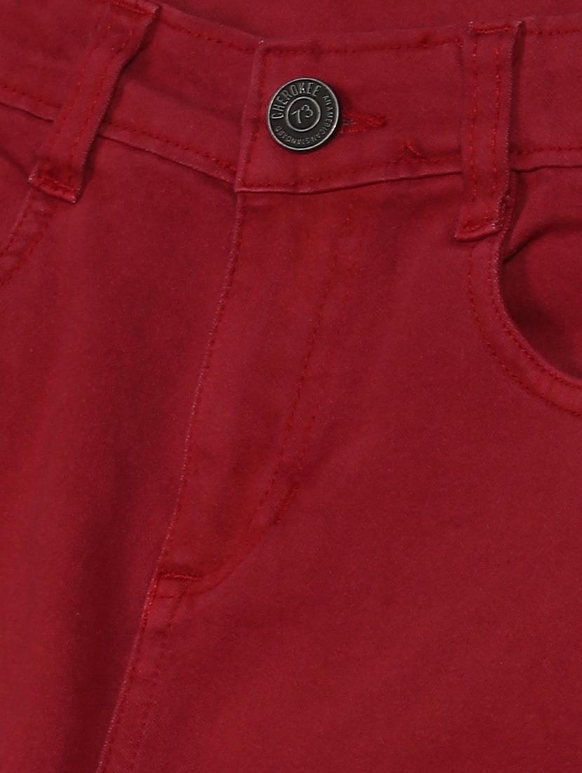 maroon solid washed jean - 17841692 - Zoom Image - 3