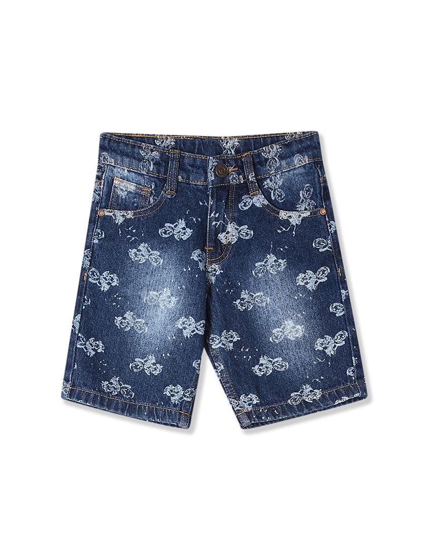 navy blue printed shorts - 17841807 - Zoom Image - 1