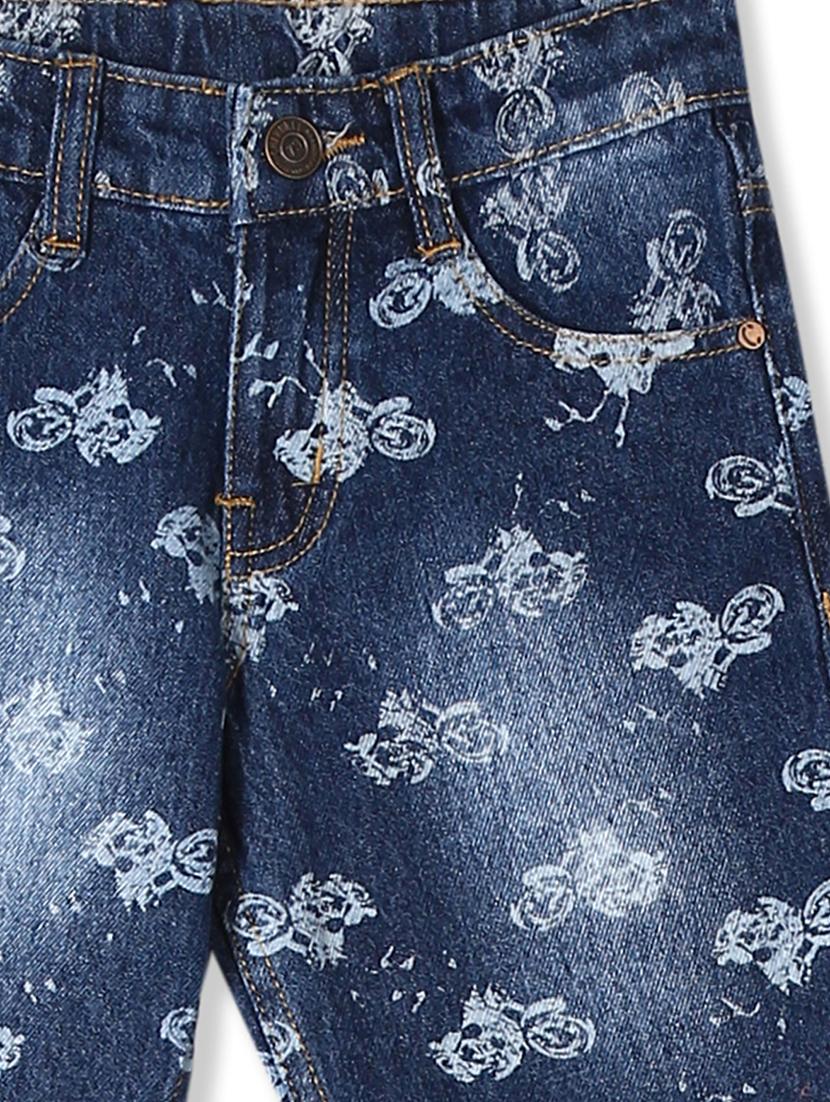 navy blue printed shorts - 17841807 - Zoom Image - 3
