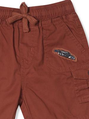 brown solid shorts - 17841879 - Standard Image - 3