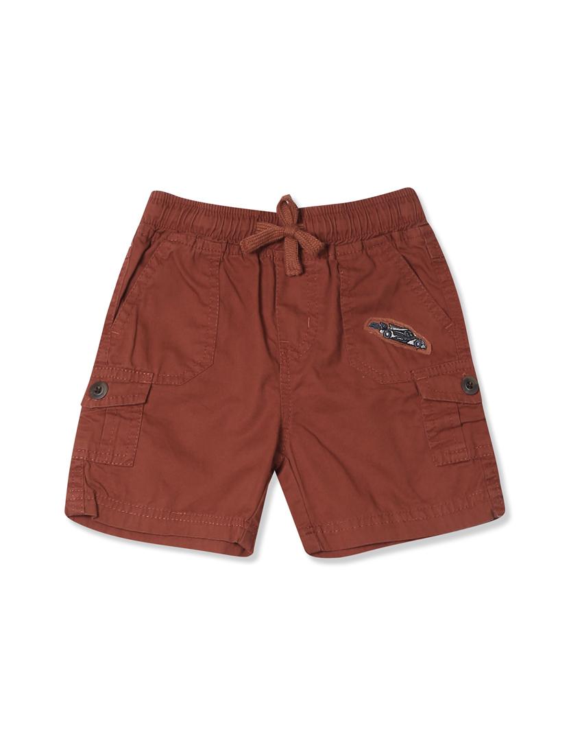 brown solid shorts - 17841879 - Zoom Image - 1