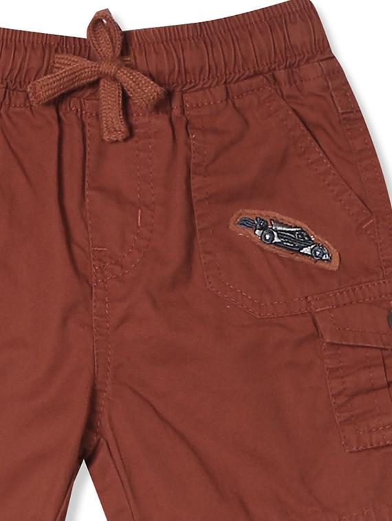 brown solid shorts - 17841879 - Zoom Image - 3