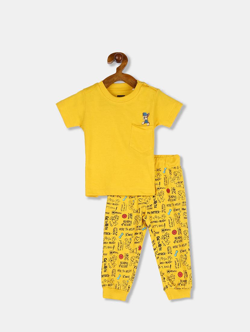 round neck tee with trouser set - 17841932 - Zoom Image - 1