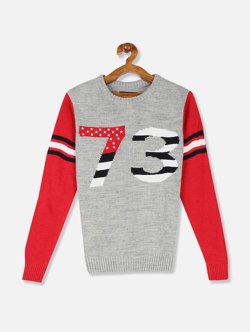 grey color block sweater - 17842064 - Standard Image - 1