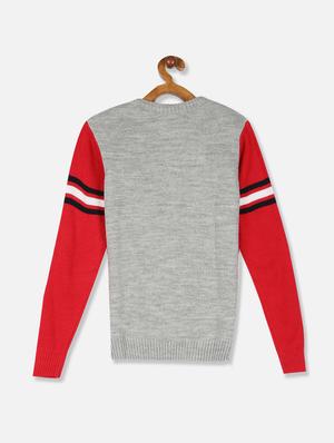 grey color block sweater - 17842064 - Standard Image - 2