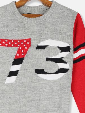 grey color block sweater - 17842064 - Standard Image - 3