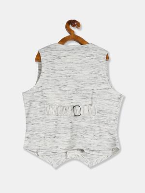 white melange waist coat - 17842108 - Standard Image - 2